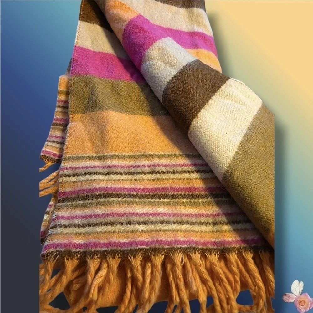 Scotland Cashmere Scarf Winter Set: Matching Pink Leather Gloves (Fit M)